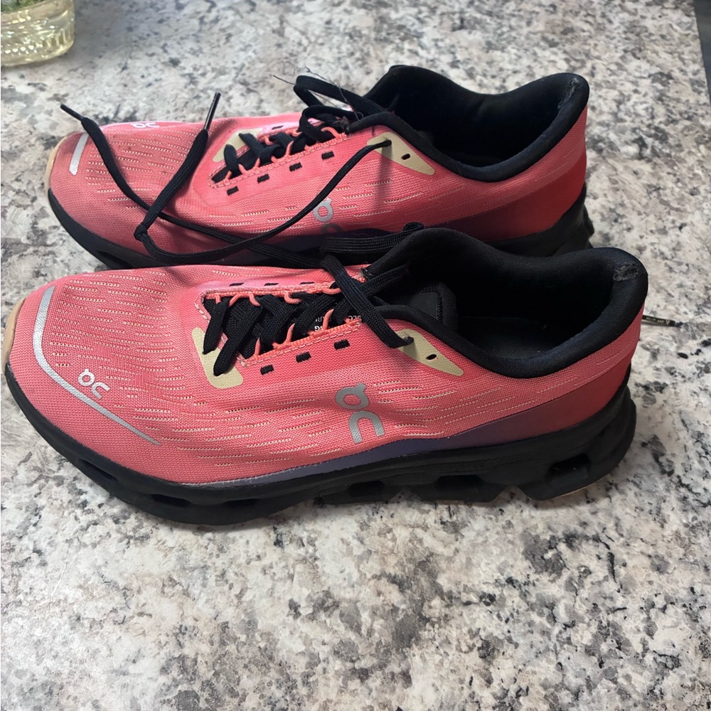 On Running Coral and Black Cloudtec Women's Running Shoes